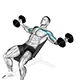 Chest fly with dumbbells twisted (inclined)