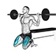Squat on knees with barbell
