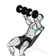 Front raise with dumbbells (inclined)