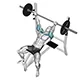 Bench press with barbell and reverse grip (inclined)