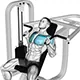 Chest press on machine with hammer grip (inclined)