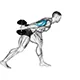 Kickback with one arm leaning over and dumbbell