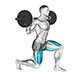 Lunge or split squat with barbell