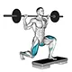 Lunge or split squat with barbell and step