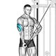 Triceps push down with reverse grip and one arm with cable