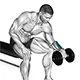 One arm wrist curl with dumbbell and reverse grip