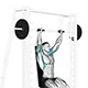 Overhead press or military press on Smith machine (seated)