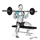 Overhead press or military press with barbell (seated)