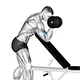 Prone incline preacher curl with dumbbell and one arm