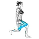 Lunge or split squat with band