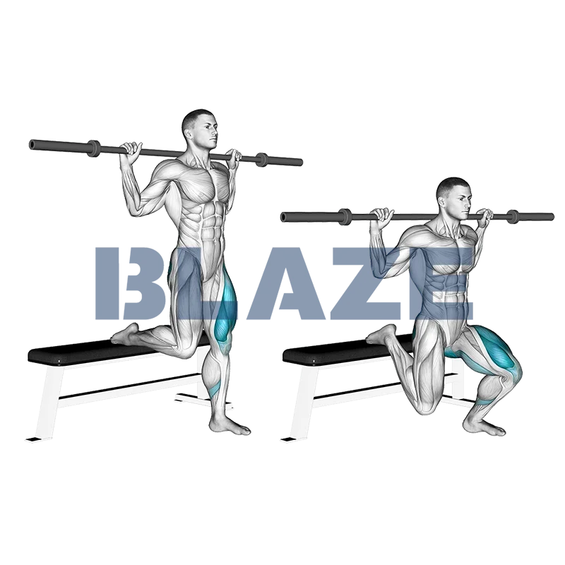 Bulgarian split squat with barbell