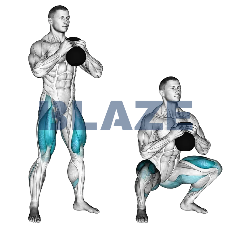 Goblet squat with kettlebell