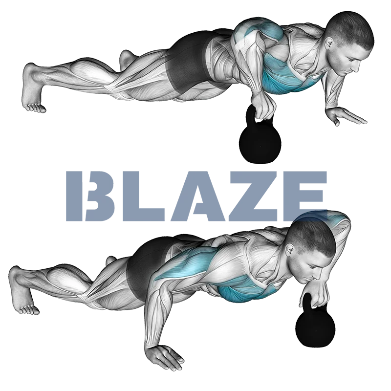 Push up with kettlebell